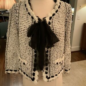 CHANEL Black and White Tweed Jacket